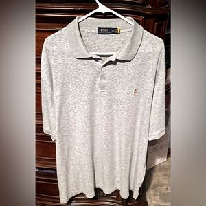 Mens size 2XL Polo by Ralph Lauren Heather Light Gray Short-Sleeve Polo